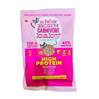 Schesir Born Carnivore Oven Baked Cat Dry Food For Kitten -Chicken With Egg 80g